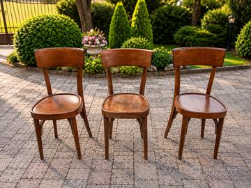 Set 3 sedie vintage in legno