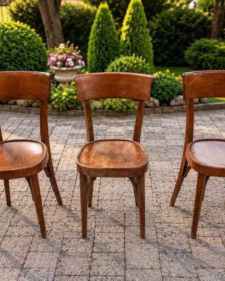 Set 3 sedie vintage in legno