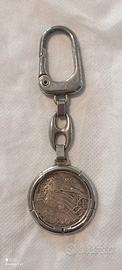 Ciondolo portachiavi con moneta 500 lire argento 