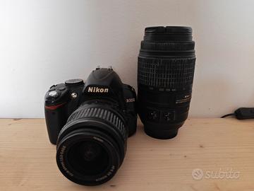 Nikon d3000 + 18-55mm + nikkor 55-300mm vr