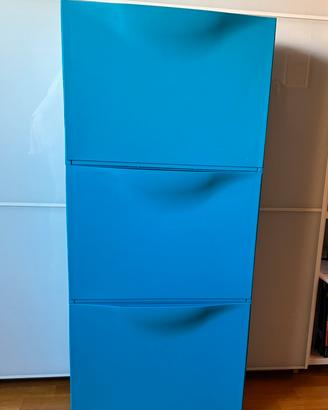 Scarpiera IKEA Trones in plastica azzurra