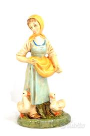 Presepe 20 cm pastore donna con oche CARTAPESTA