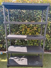 Scaffale in resina terry modulare 5 ripiani
