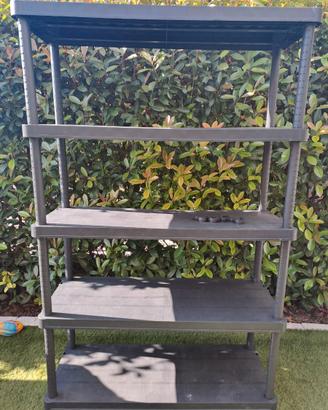 Scaffale in resina terry modulare 5 ripiani