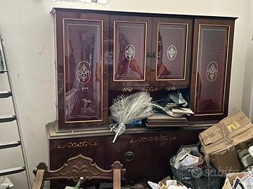 Credenza cristalliera antica originale in legno