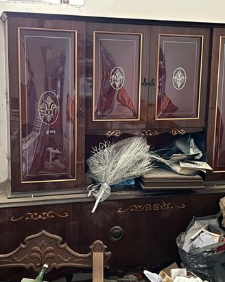 Credenza cristalliera antica originale in legno