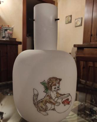 Lampadario anni 60 in vetro opalino