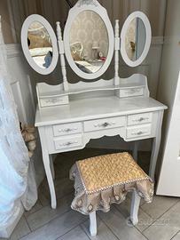 Mobile Toeletta da Trucco con Sgabello e Cassetti