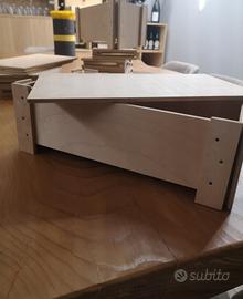 cassette legno per vino e porta oggeti 