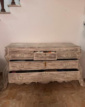 Cassett Bombé Olandese in legno stile shabby chic