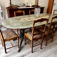 Tavolo da pranzo con 6 sedie in legno