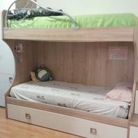 Letto a castello triplo 200x92 cm + 3 materassi