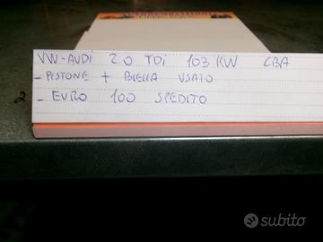 Pistone con biella volkswagen audi 20 tdi tipo cba