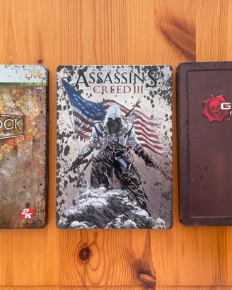 3 giochi Xbox 360 edizione steelbook (due inglese)
