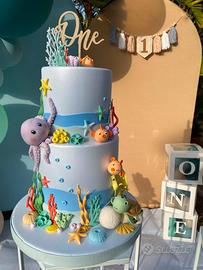 Torta scenografica finta tema mare