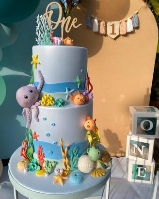 Torta scenografica finta tema mare