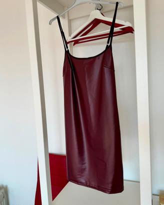 Abito in ecopelle bordeaux Shein - Taglia S / 36