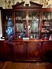 Splendida antica credenza libreria stile inglese