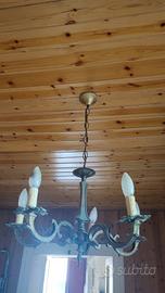 LAMPADARIO VINTAGE IN BRONZO 