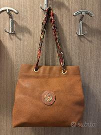 Borsa a spalla di Nannini in pelle marrone vintage