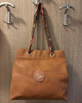 Borsa a spalla di Nannini in pelle marrone vintage