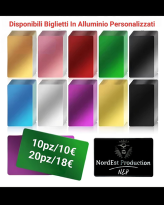 Biglietti da visita in alluminio personalizzati