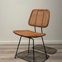 Chair Sedia midollino 1950 design nordico