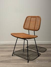 Chair Sedia midollino 1950 design nordico