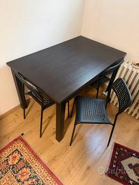 Tavolo ikea nuovo  130x80 allungabile+4 sedie