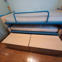 letti a castello con letto basso ad estrazione