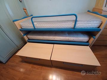 letti a castello con letto basso ad estrazione
