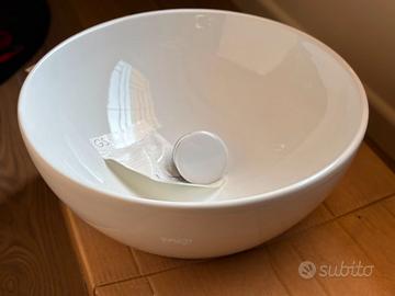 Lavabo d'appoggio GSI PURA 42cm + Piletta ceramica