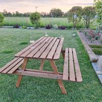TAVOLO IN LEGNO DA PIC-NIC PER GIARDINO