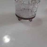 Vaso cristallo di boemia e argento