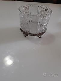 Vaso cristallo di boemia e argento