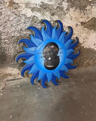 Specchio rotondo lune blu