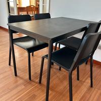 Ikea. Tavolo Sandsberg + 4 sedie Teodores Nero
