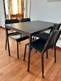 Ikea. Tavolo Sandsberg + 4 sedie Teodores Nero