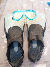 pinne subea lunghe taglia 40/41+maschera cressi 