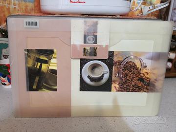 Vassoio acciao, tazzine, sottobicchieri in acciao