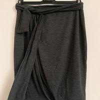 Gonna grigia morbida Mariano con cintura lunga 