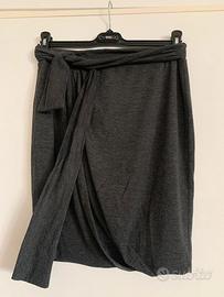 Gonna grigia morbida Mariano con cintura lunga 