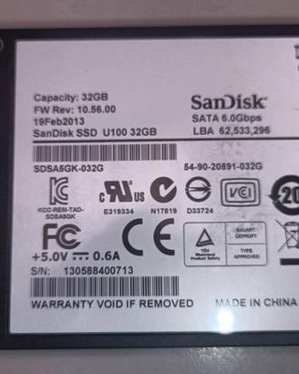 SanDisk SSD U100 32GB   codice 5