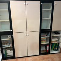 Armadio libreria con porte vetrate