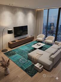 Tappeto moderno patchwork artigianato 