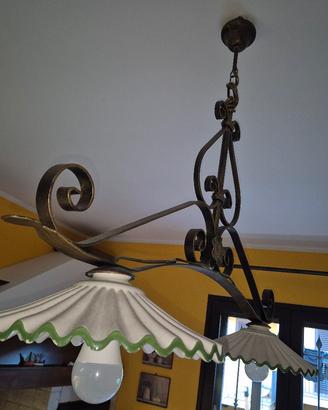 Lampadario  rustico da cucina 