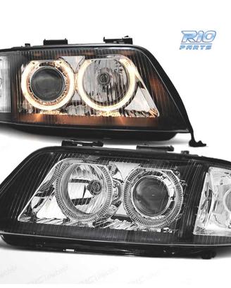 FARI AUDI A6 99-01 XENON OCCHI ANGEL LED FONDO NER