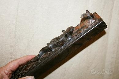 Scatola Portabacchette Legno Intagliato Bali