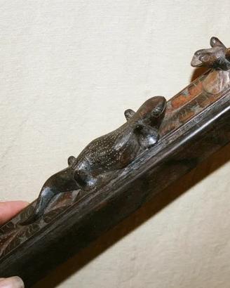 Scatola Portabacchette Legno Intagliato Bali