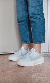 Nike AF1 Platform grigie e bianche